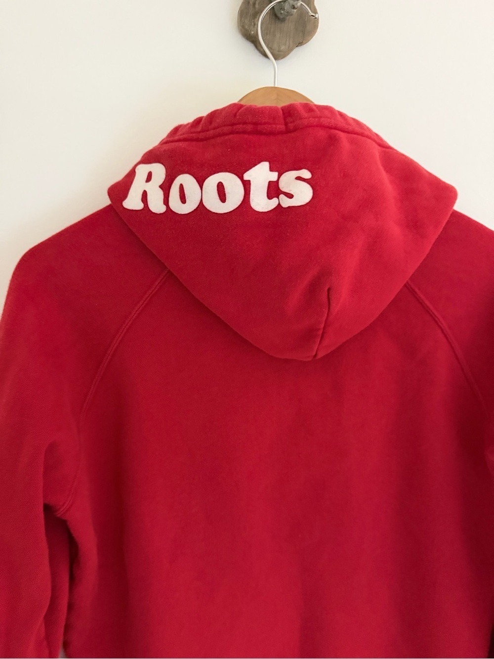 Roots Canada Beaver Graphic Hoodie Red Made in Canada XS - Picture 6 of 10